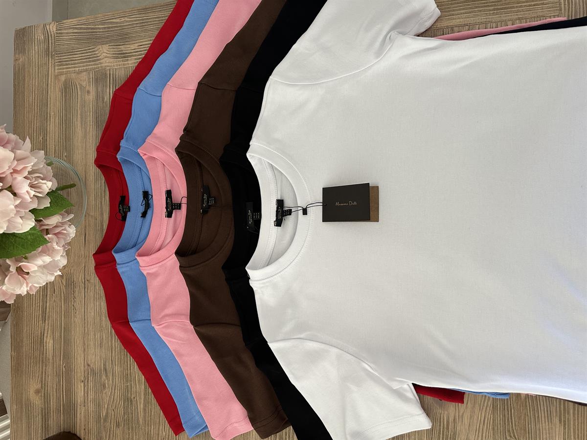 Orijinal Marka Bisiklet Yaka Tshirt - Kahverengi