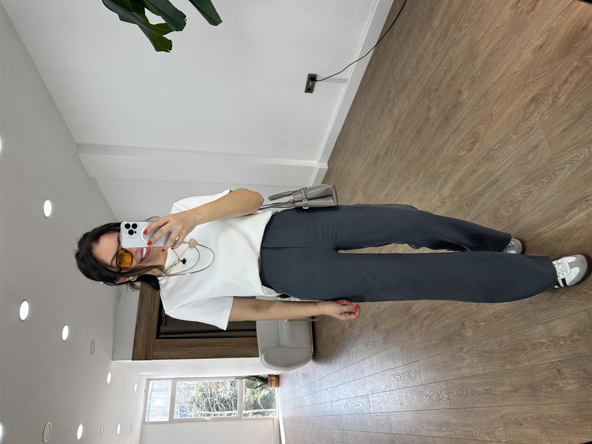 Orijinal Marka Bol Paça Modal Pantolon - Gri