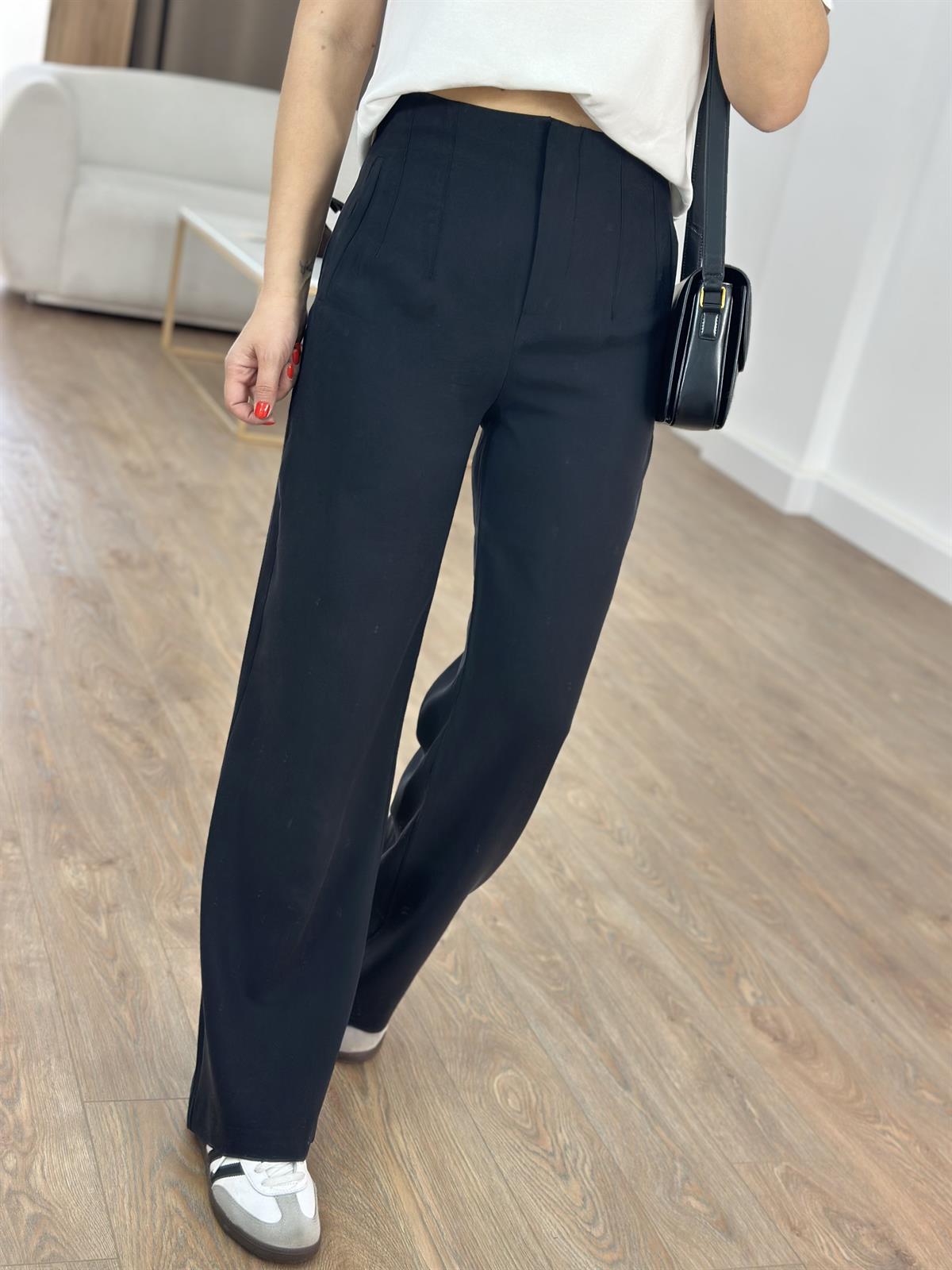 Orijinal Marka Bol Paça Modal Pantolon - Siyah