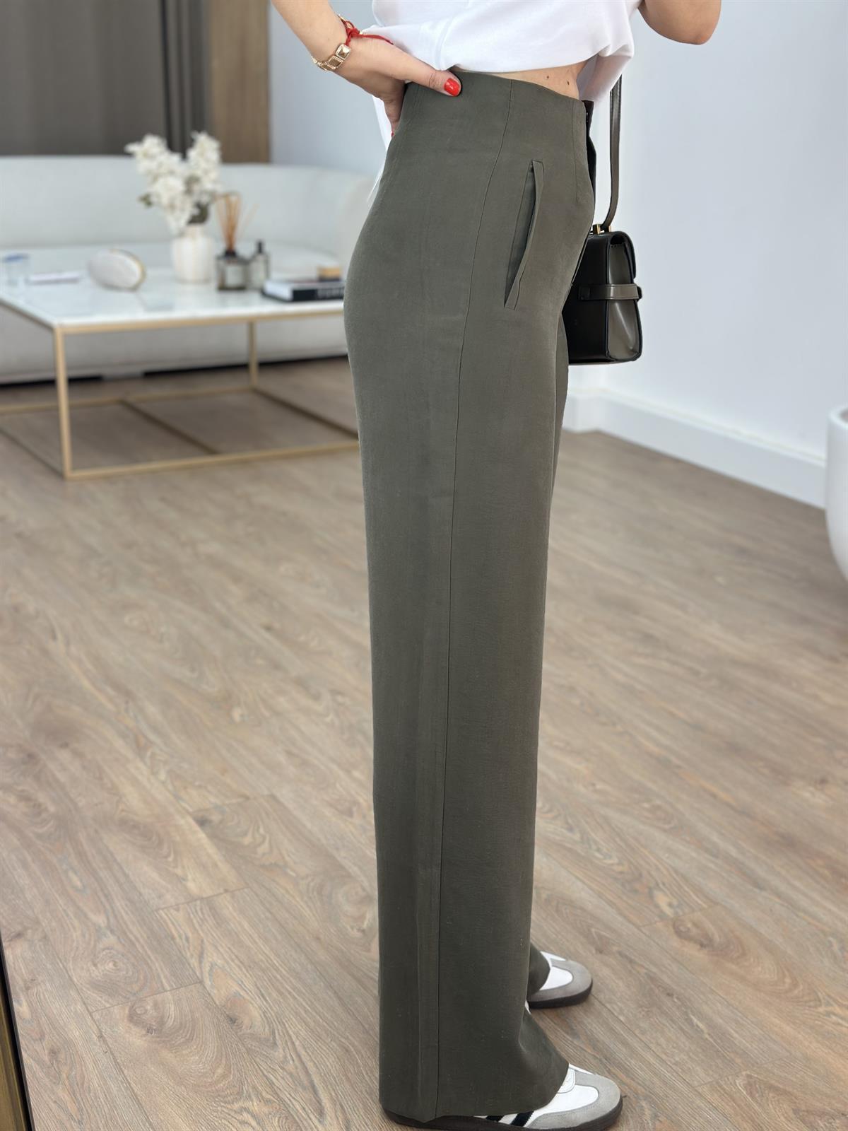 Orijinal Marka Bol Paça Modal Pantolon - Haki