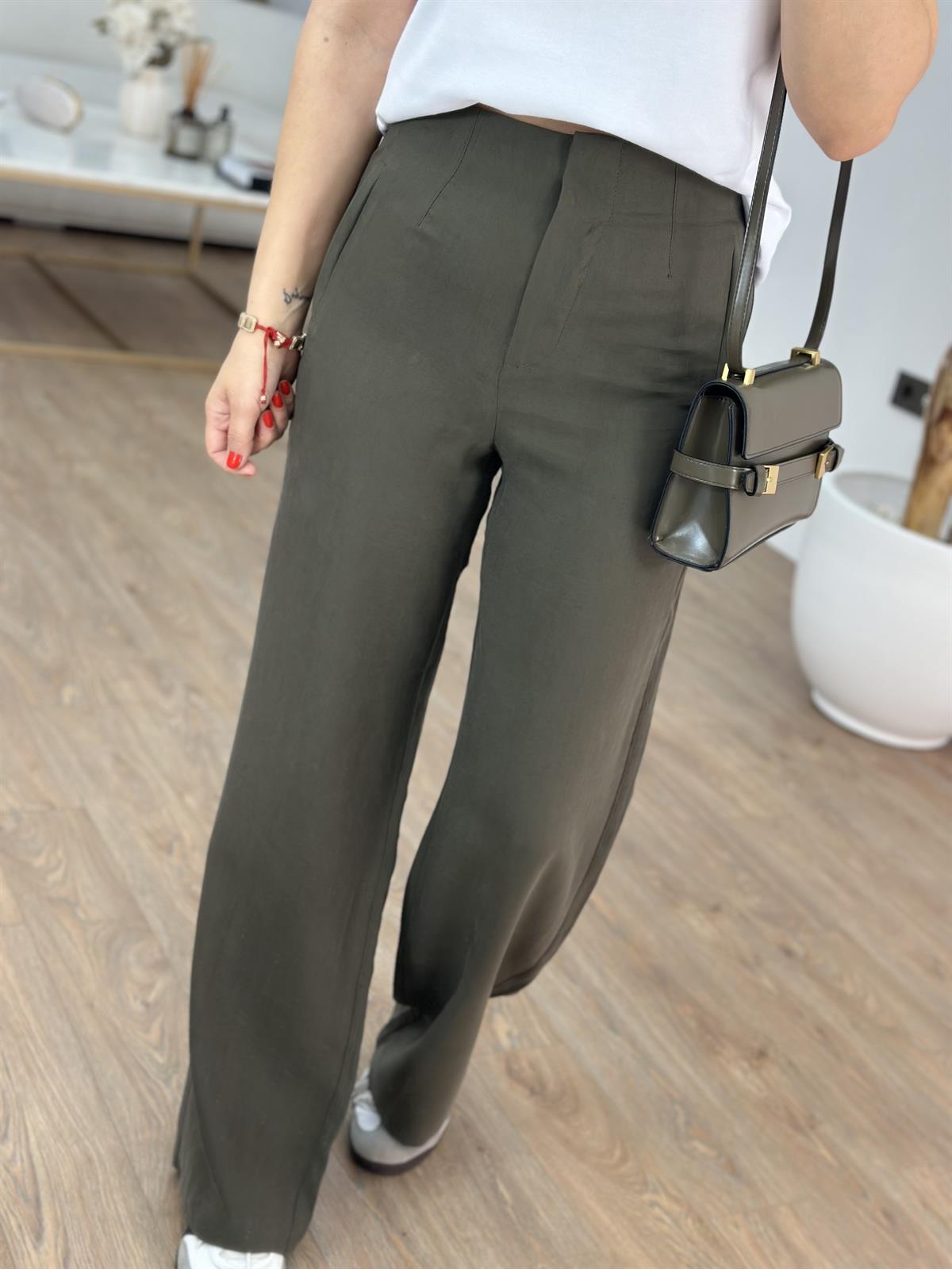 Orijinal Marka Bol Paça Modal Pantolon - Haki