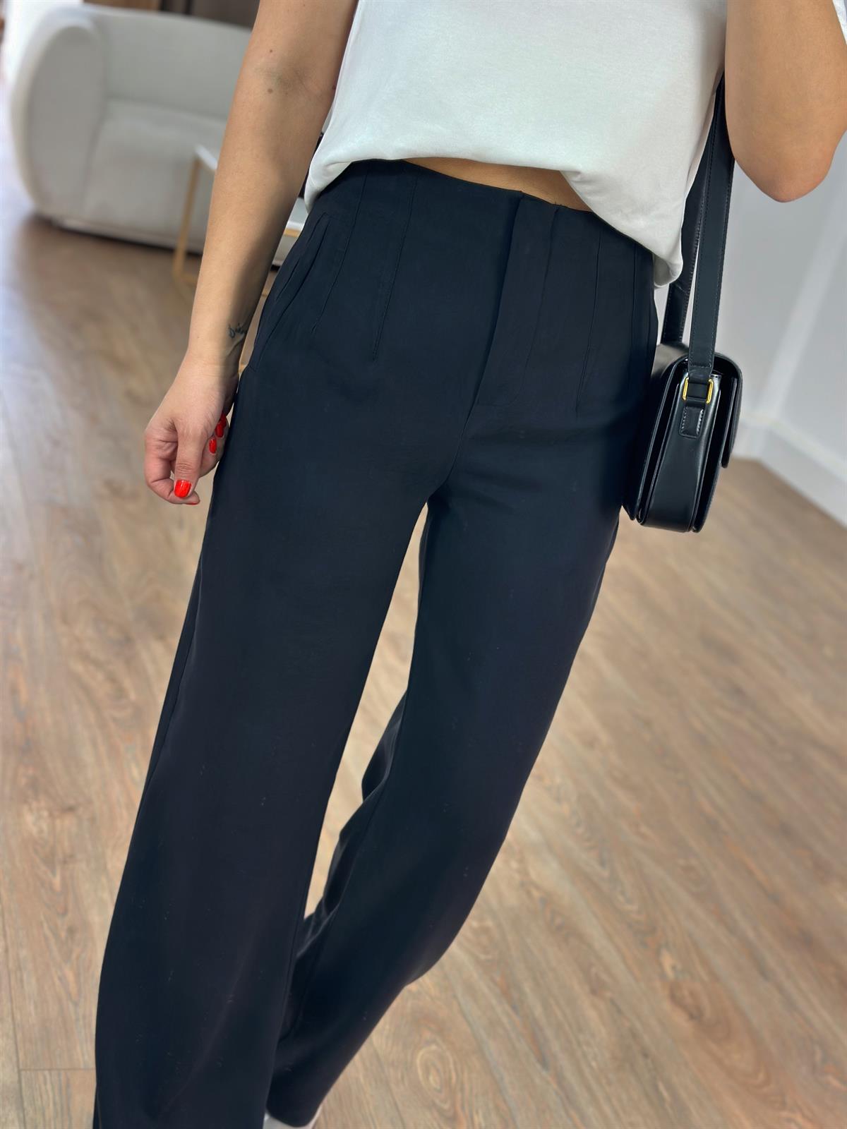 Orijinal Marka Bol Paça Modal Pantolon - Siyah