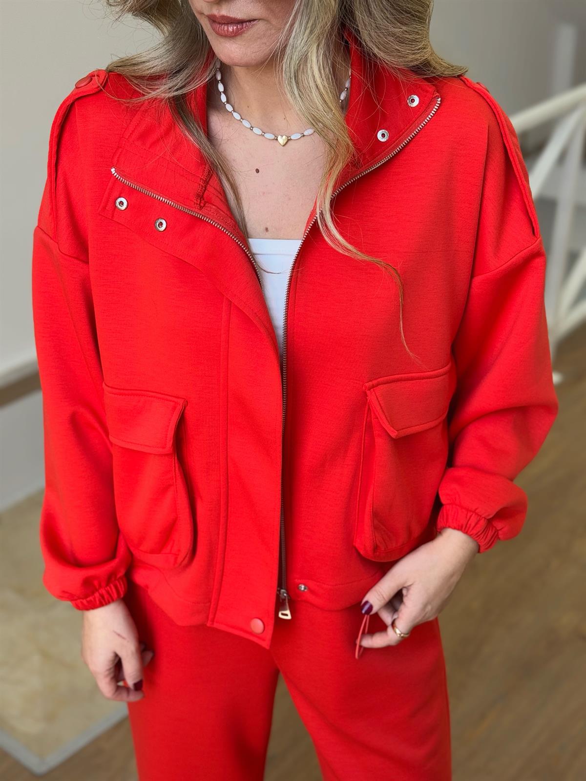 Orijinal Marka Cepli Eşofman Takımı - Kırmızı