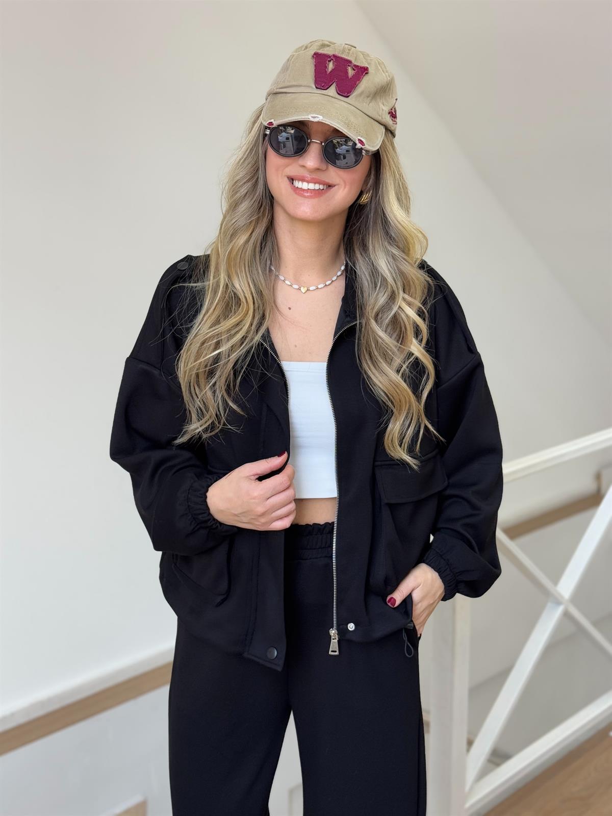 Orijinal Marka Cepli Eşofman Takımı - Siyah