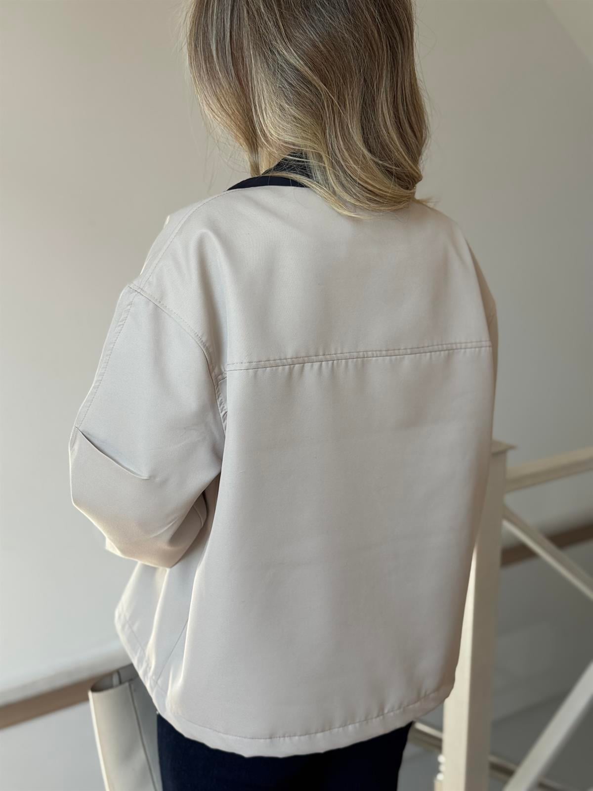 Orijinal Marka Fermuarlı Ceket - Taş