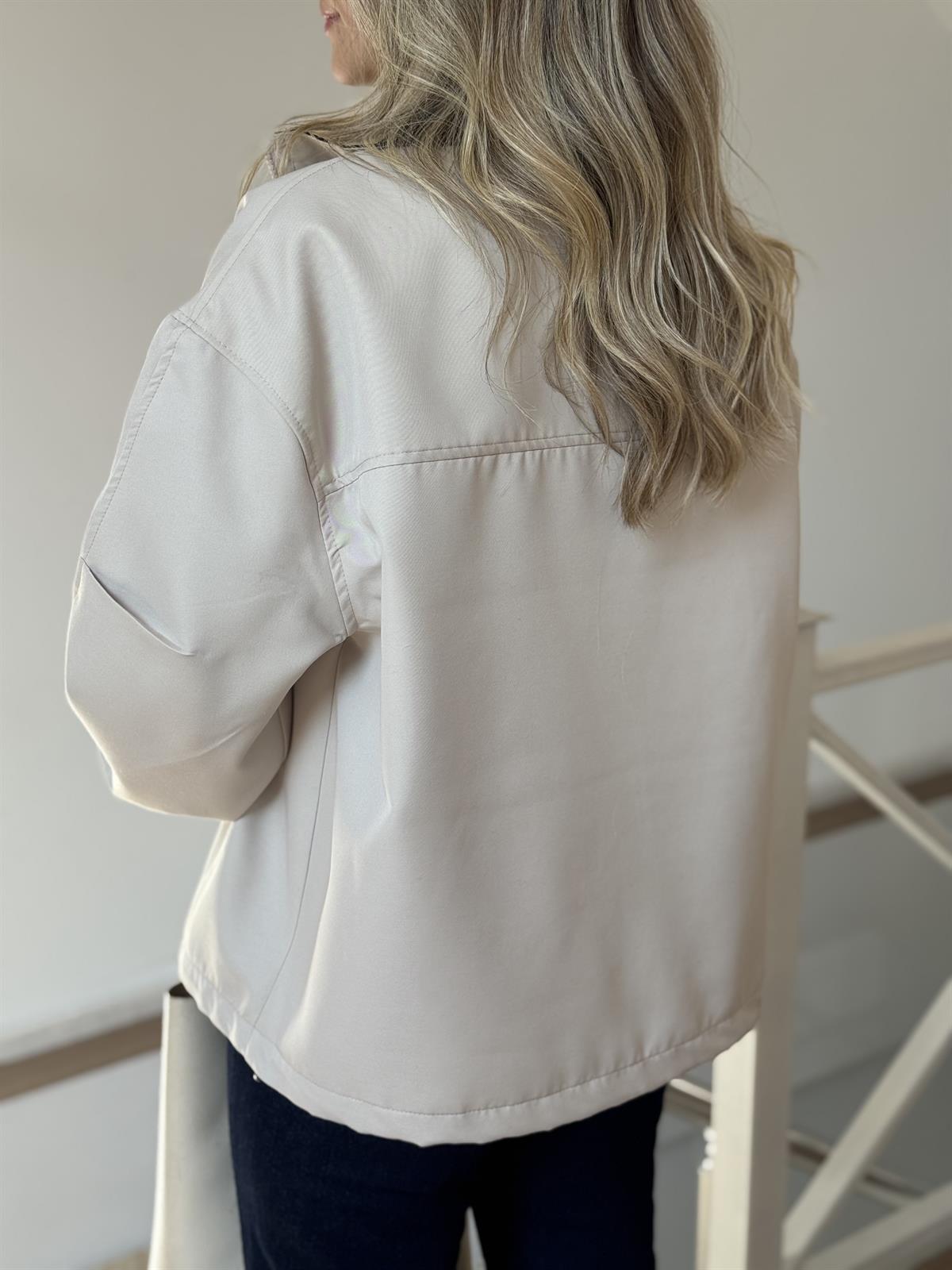 Orijinal Marka Fermuarlı Ceket - Taş