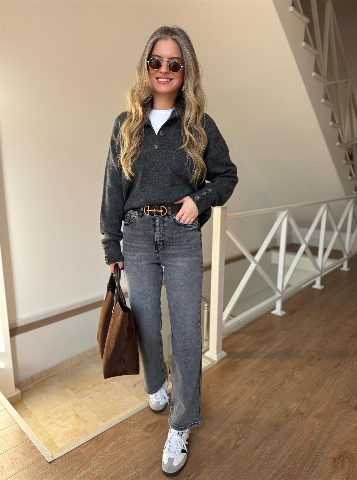 Orijinal Marka Flare Kesim Jean - Gri