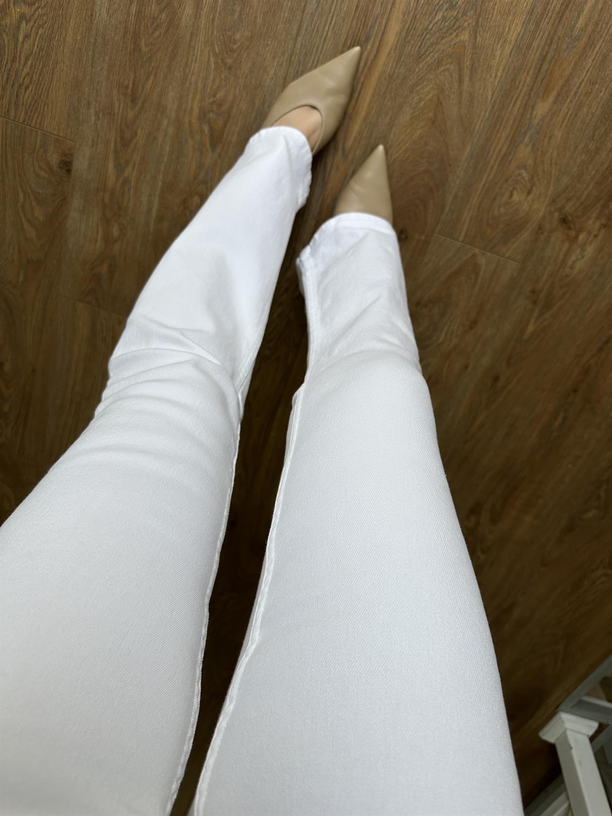 Orijinal Marka İspanyol Paça Jean - Beyaz