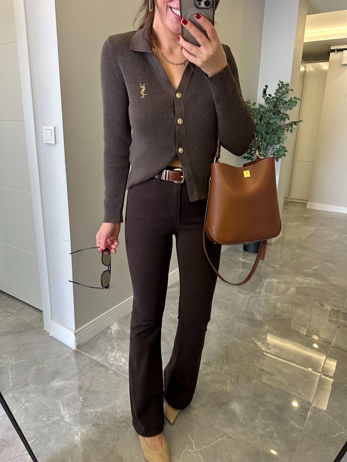 Orijinal Marka İspanyol Paça Jean - Kahverengi 