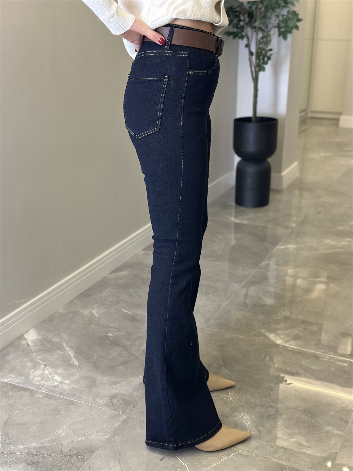 Orijinal Marka İspanyol Paça Jean - Koyu Lacivert