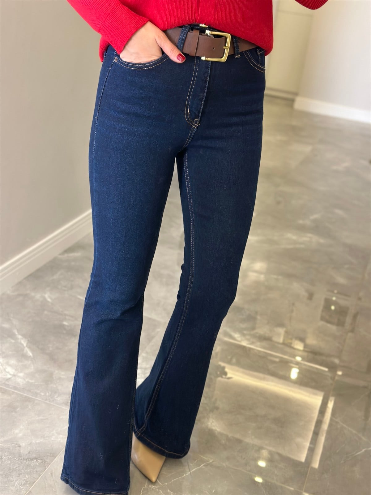 Orijinal Marka İspanyol Paça Jean - Lacivert