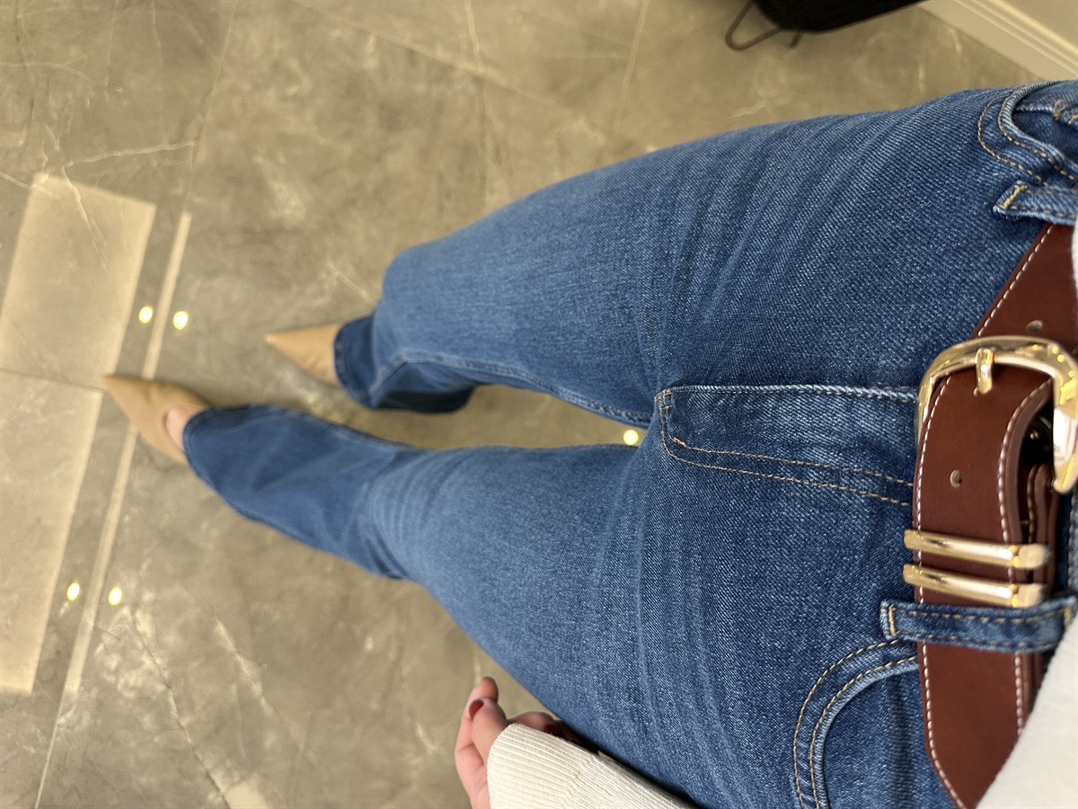 Orijinal Marka İspanyol Paça Jean - Mavi