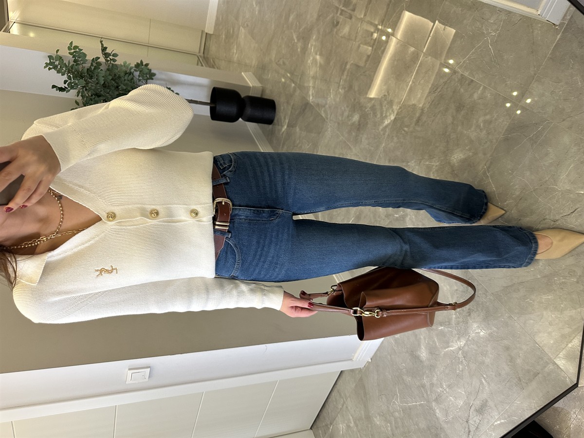 Orijinal Marka İspanyol Paça Jean - Mavi