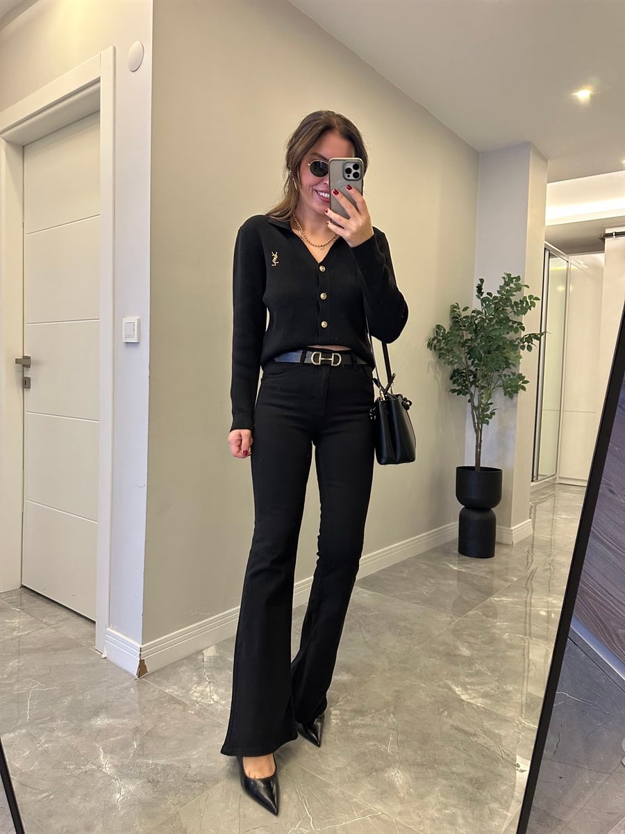 Orijinal Marka İspanyol Paça Jean - Siyah