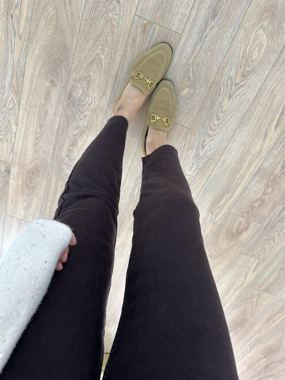 Orijinal Marka Kesik Paça Jean - Kahverengi