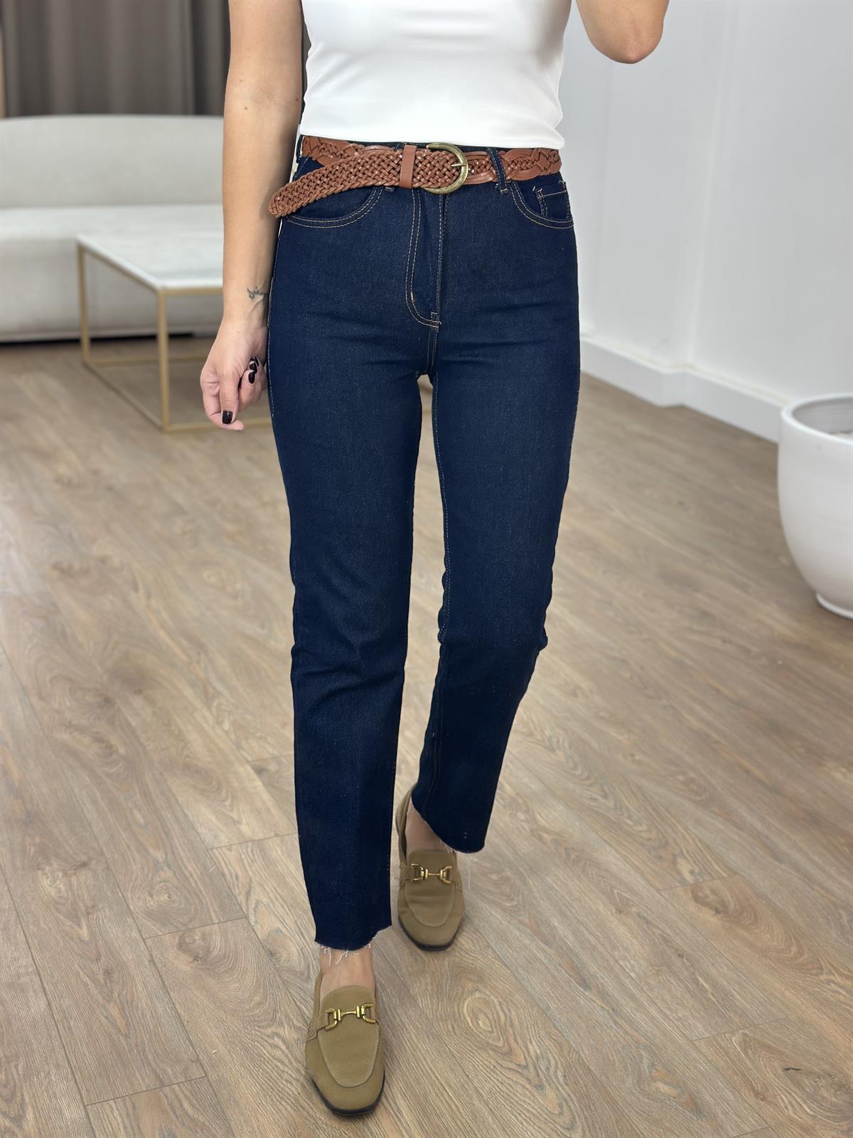 Orijinal Marka Kesik Paça Jean - Lacivert