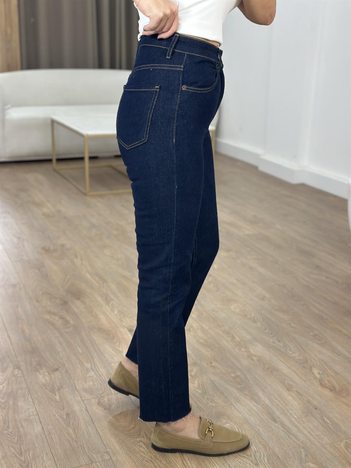 Orijinal Marka Kesik Paça Jean - Lacivert