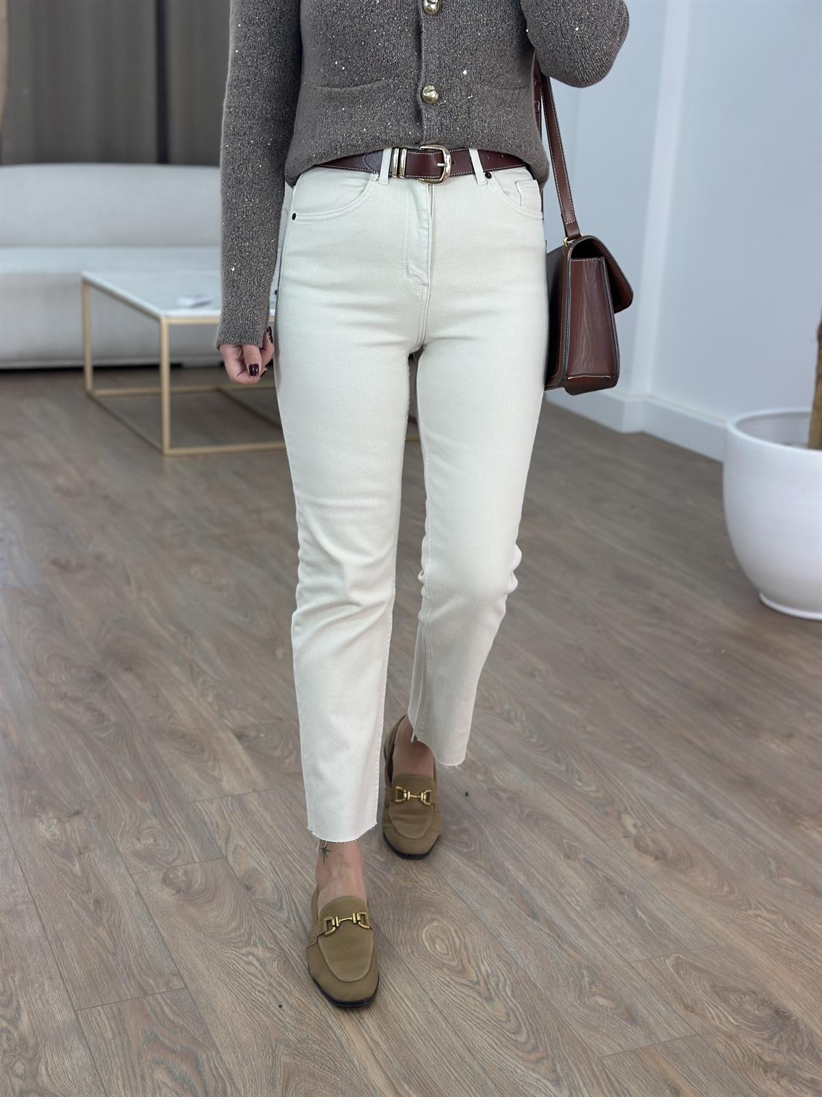 Orijinal Marka Kesik Paça Jean - Taş