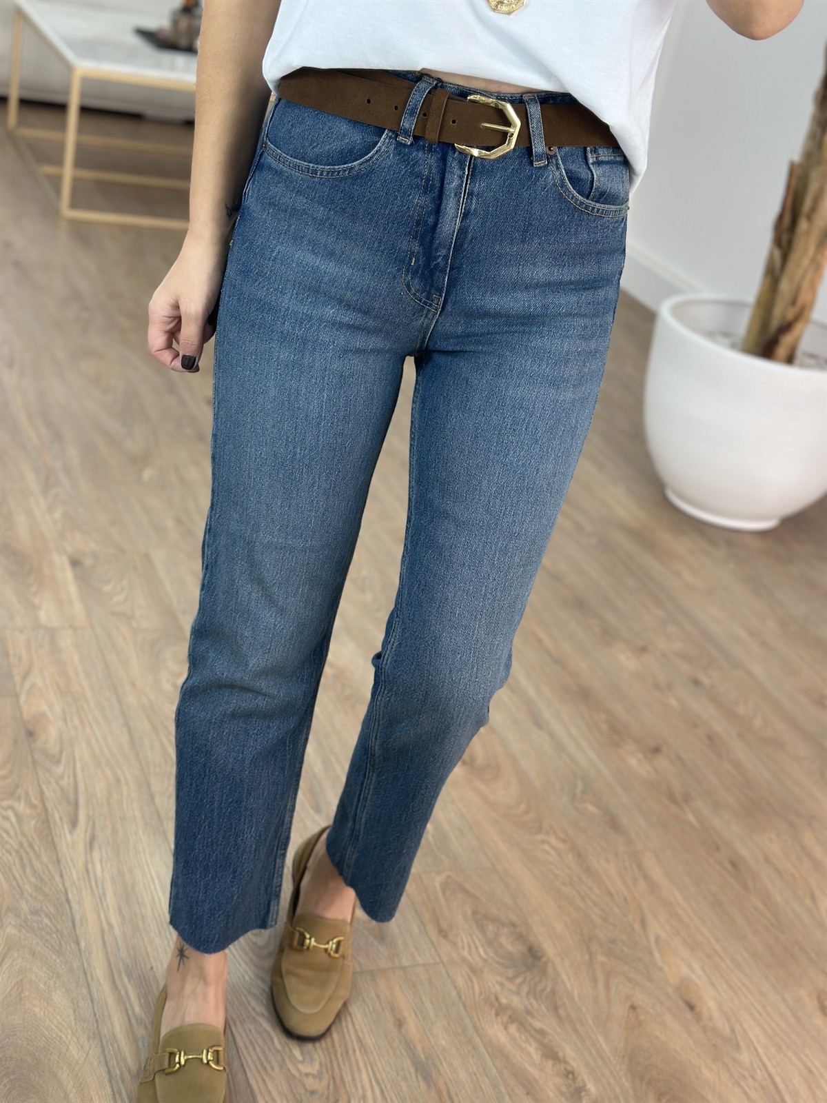 Orijinal Marka Kesik Paça Jean - Tint