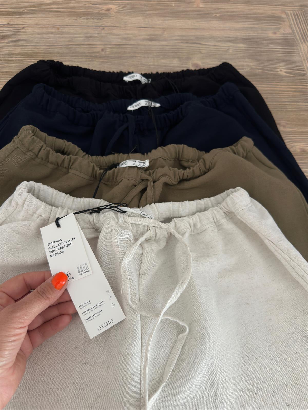 Orijinal Marka Keten Bol Paça Pantolon - Kahverengi