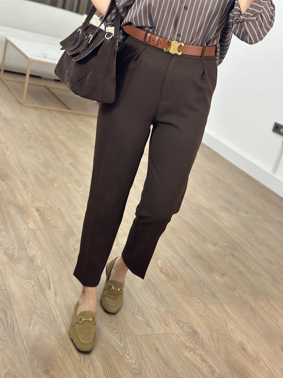 Orijinal Marka Likralı Havuç Pantolon - Kahverengi