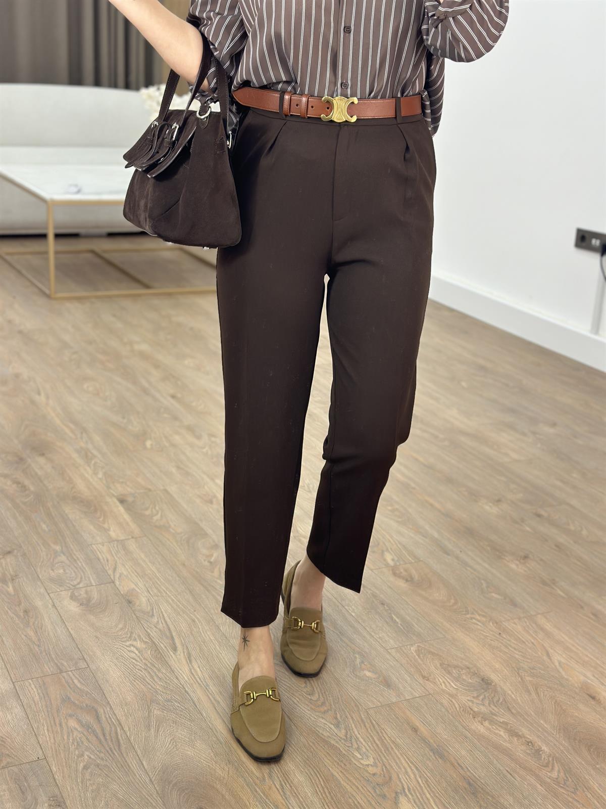 Orijinal Marka Likralı Havuç Pantolon - Kahverengi