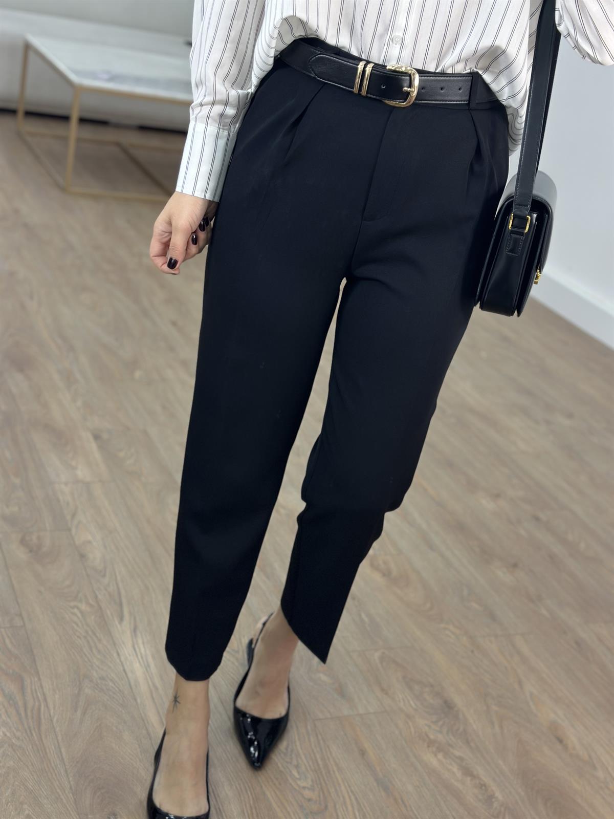 Orijinal Marka Likralı Havuç Pantolon - Siyah