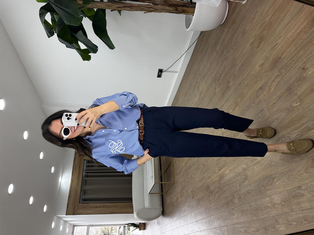 Orijinal Marka Likralı Havuç Pantolon - Lacivert