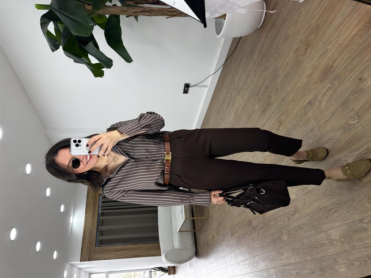 Orijinal Marka Likralı Havuç Pantolon - Kahverengi