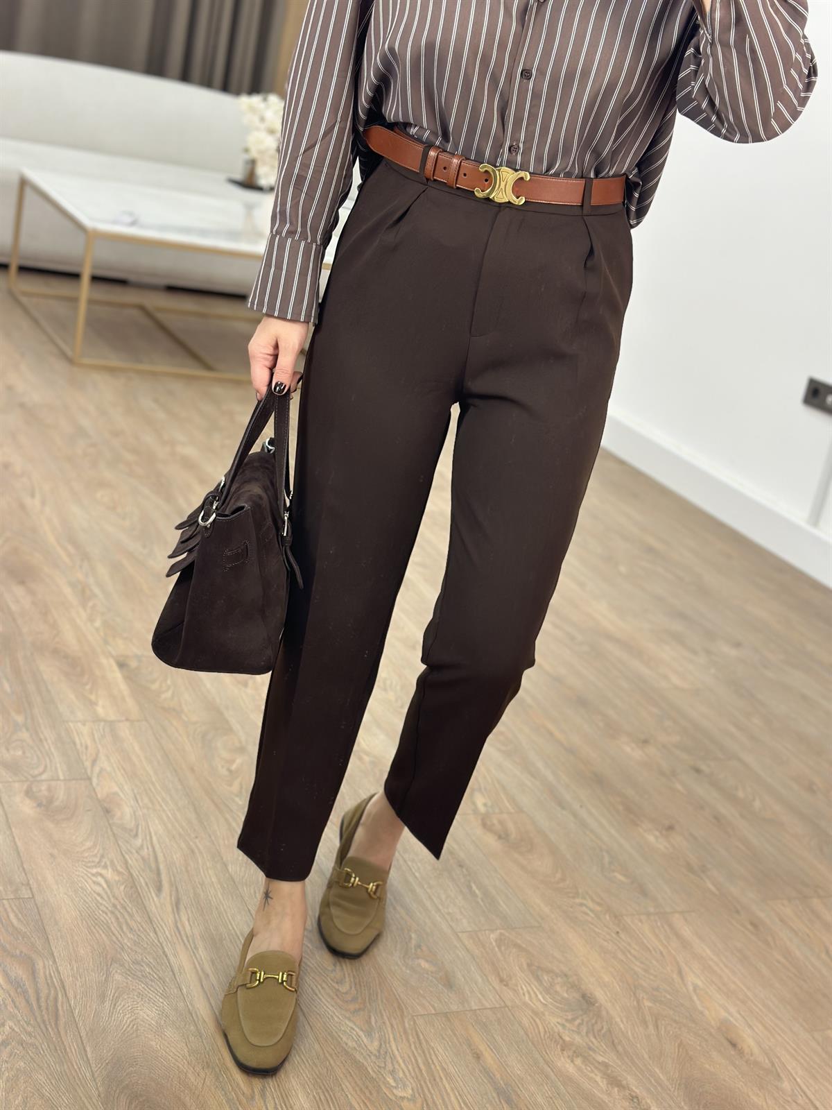 Orijinal Marka Likralı Havuç Pantolon - Kahverengi