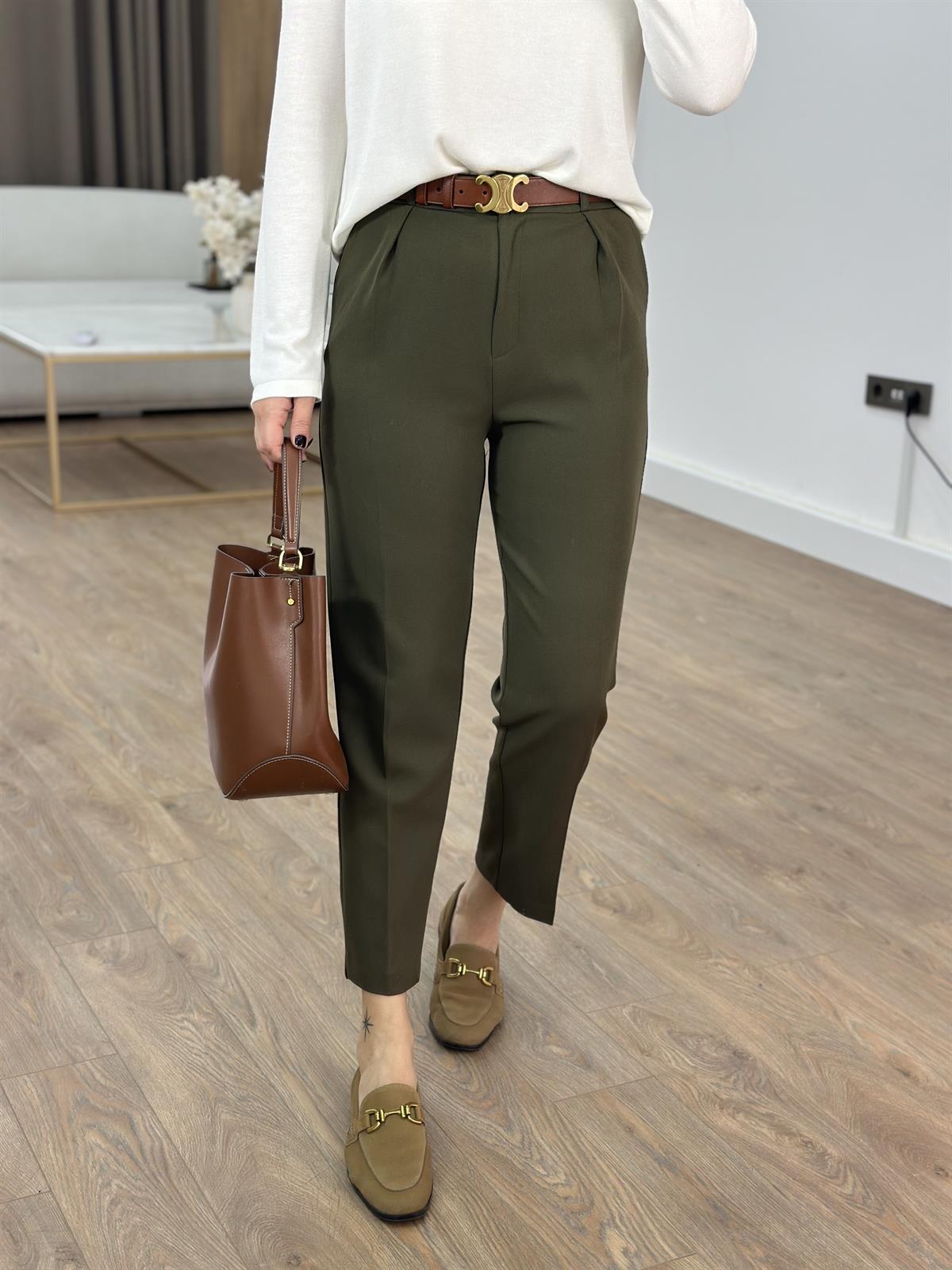 Orijinal Marka Likralı Havuç Pantolon - Haki