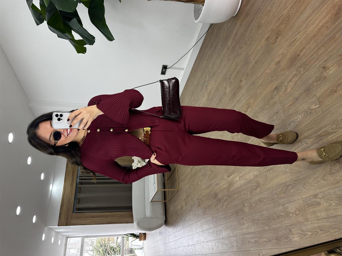 Orijinal Marka Likralı Havuç Pantolon - Bordo