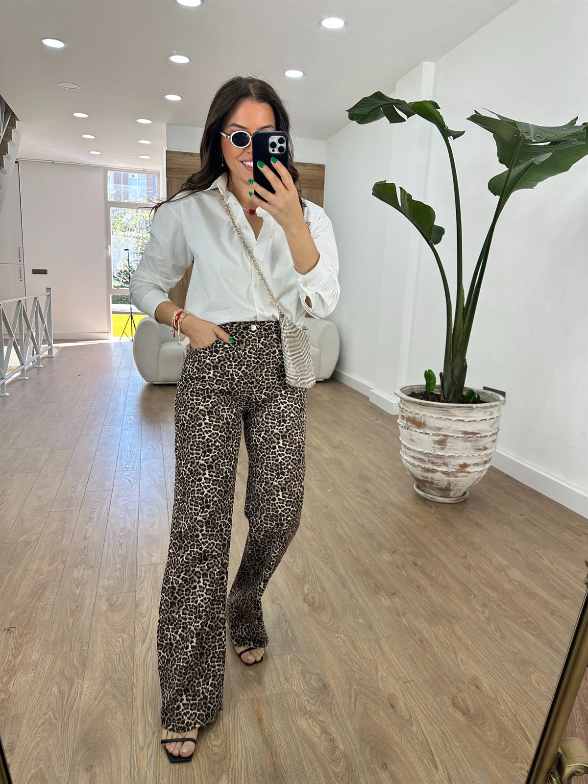 Orijinal Marka Mini Leopar Desen Jean