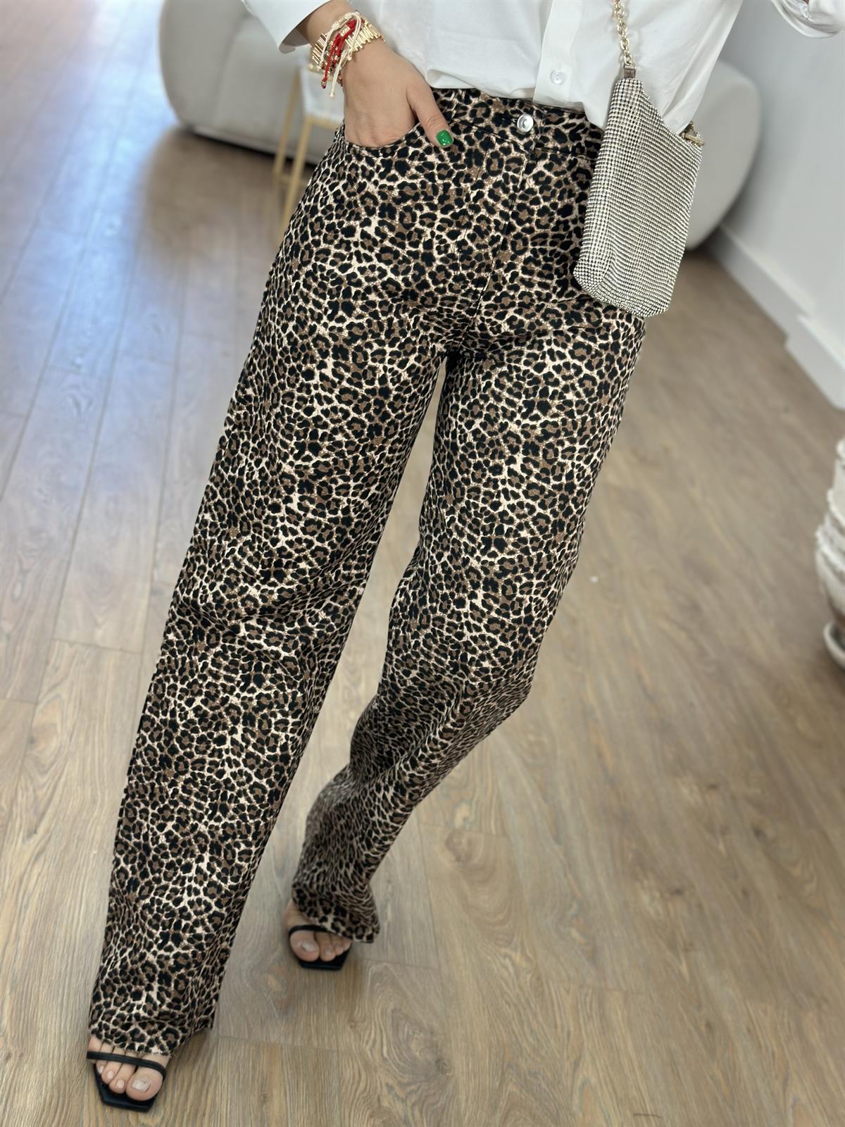 Orijinal Marka Mini Leopar Desen Jean