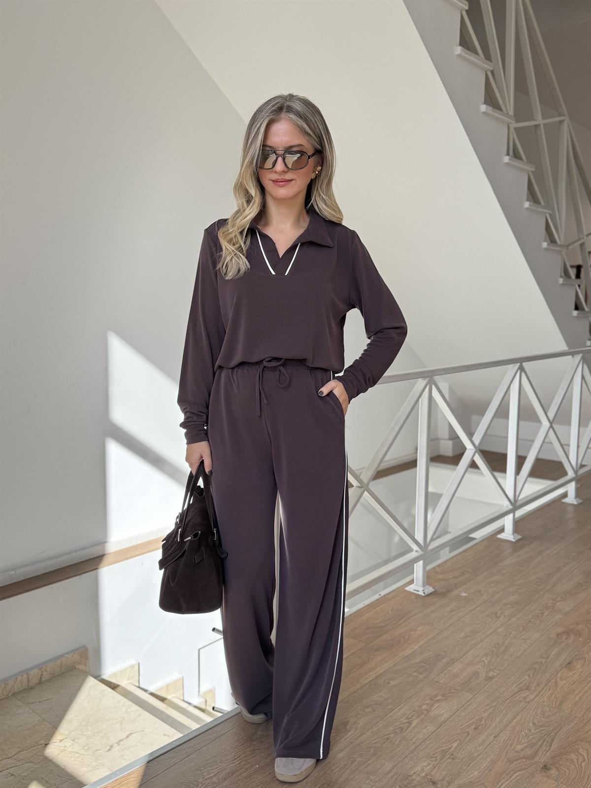 Orijinal Marka Modal Eşofman Takımı - Kahverengi