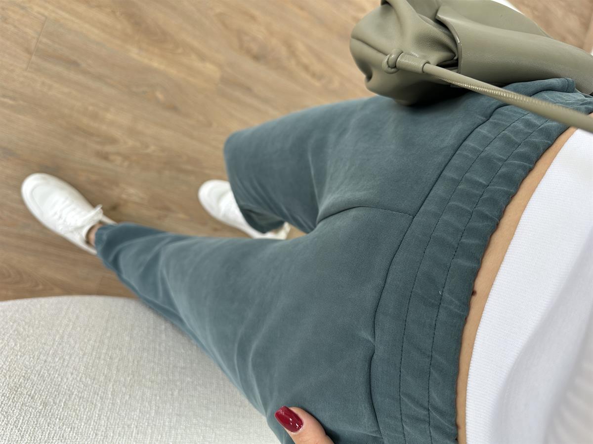 Orijinal Marka Modal Kumaş Eşofman Altı-Yeşil