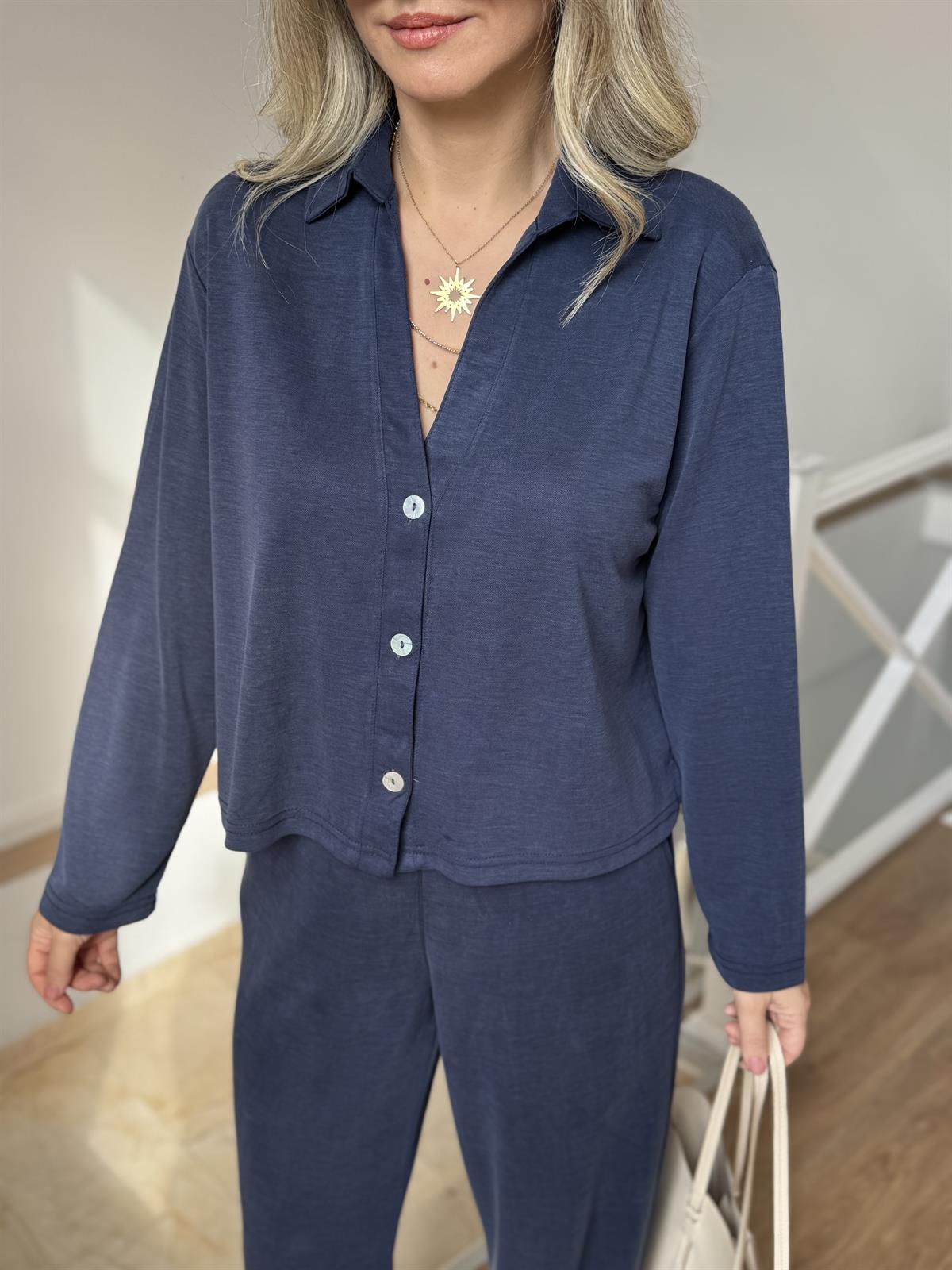 Orijinal Marka Modal Pantolon Gömlek Takım - Lacivert