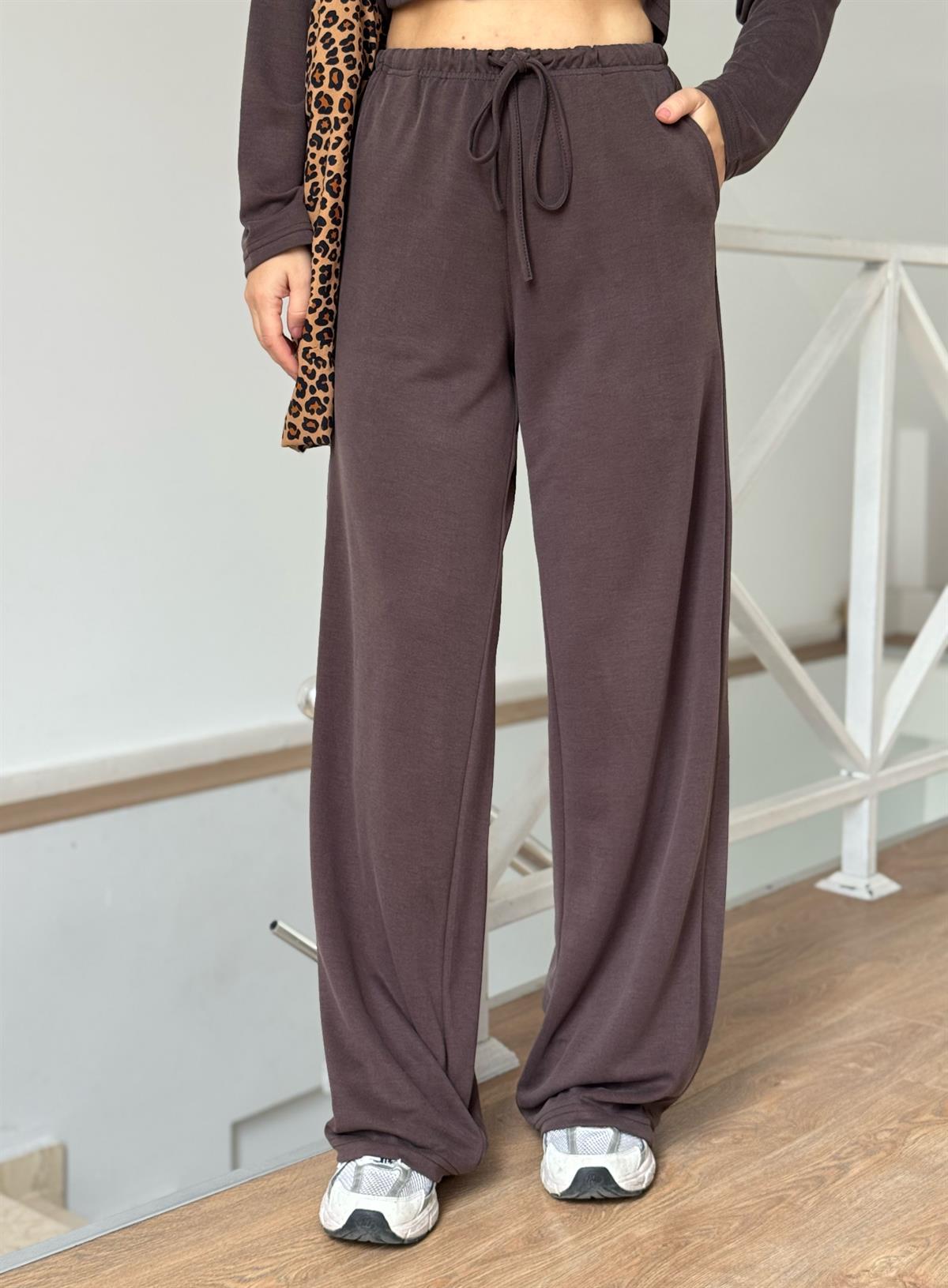 Orijinal Marka Modal Pantolon Gömlek Takım - Kahverengi