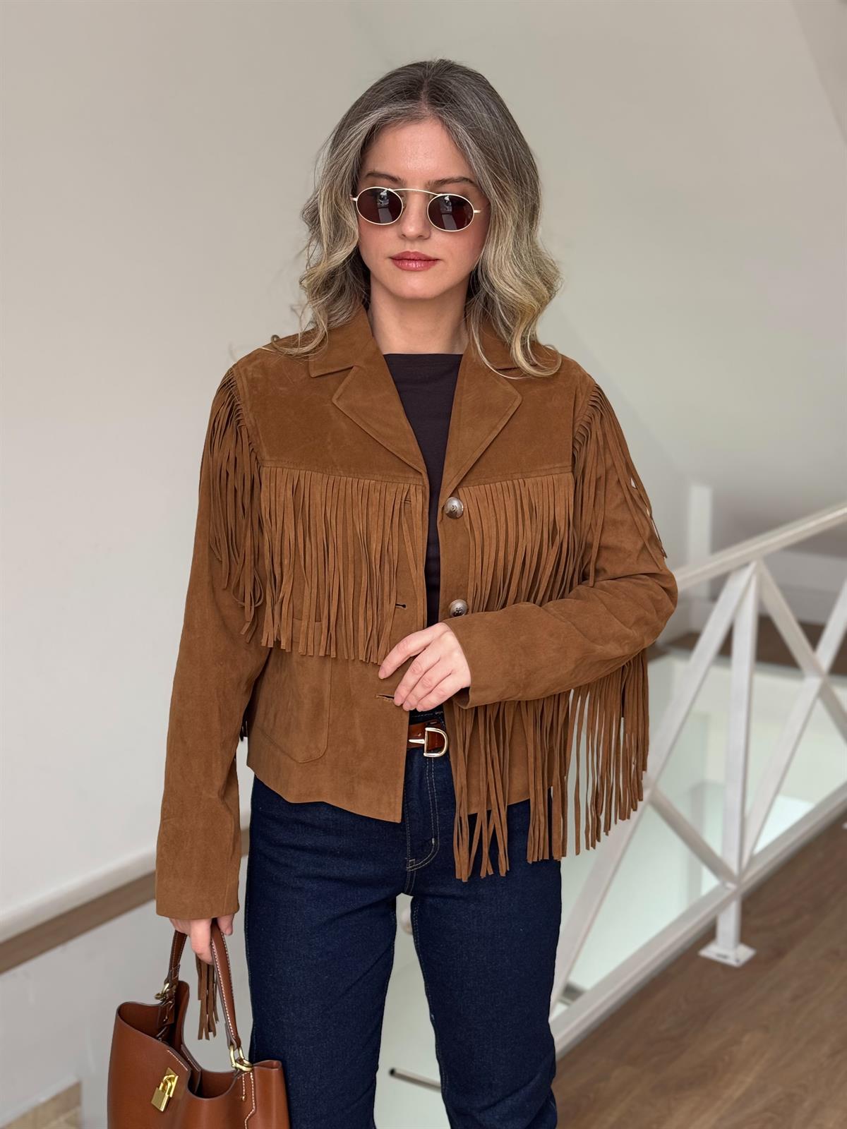 Orijinal Marka Model Püskül Detaylı Ceket 