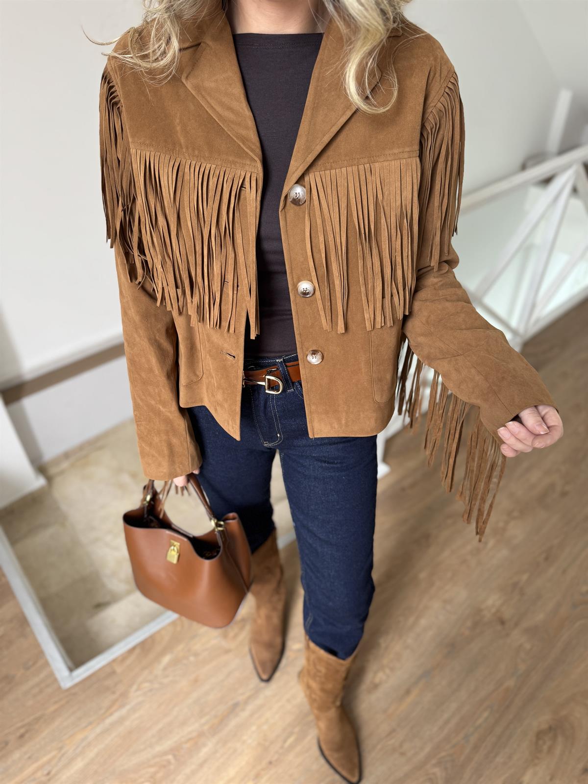 Orijinal Marka Model Püskül Detaylı Ceket 