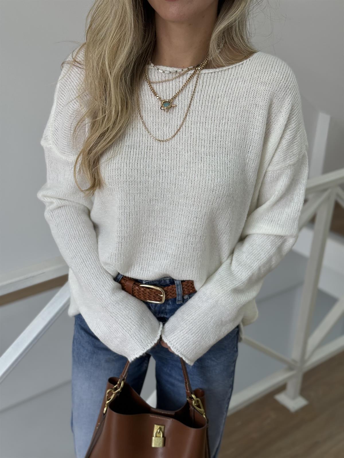 Orijinal Marka Salaş Kazak - Ekru 