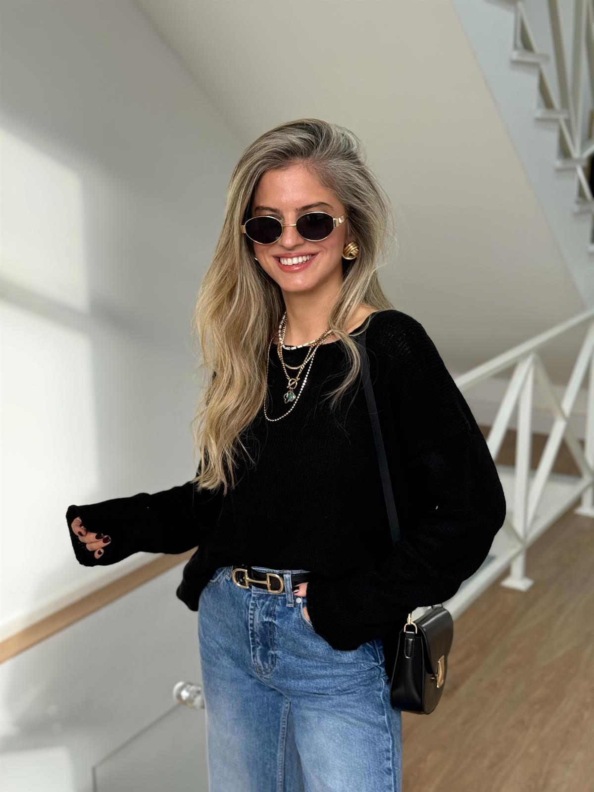 Orijinal Marka Salaş Kazak - Siyah 