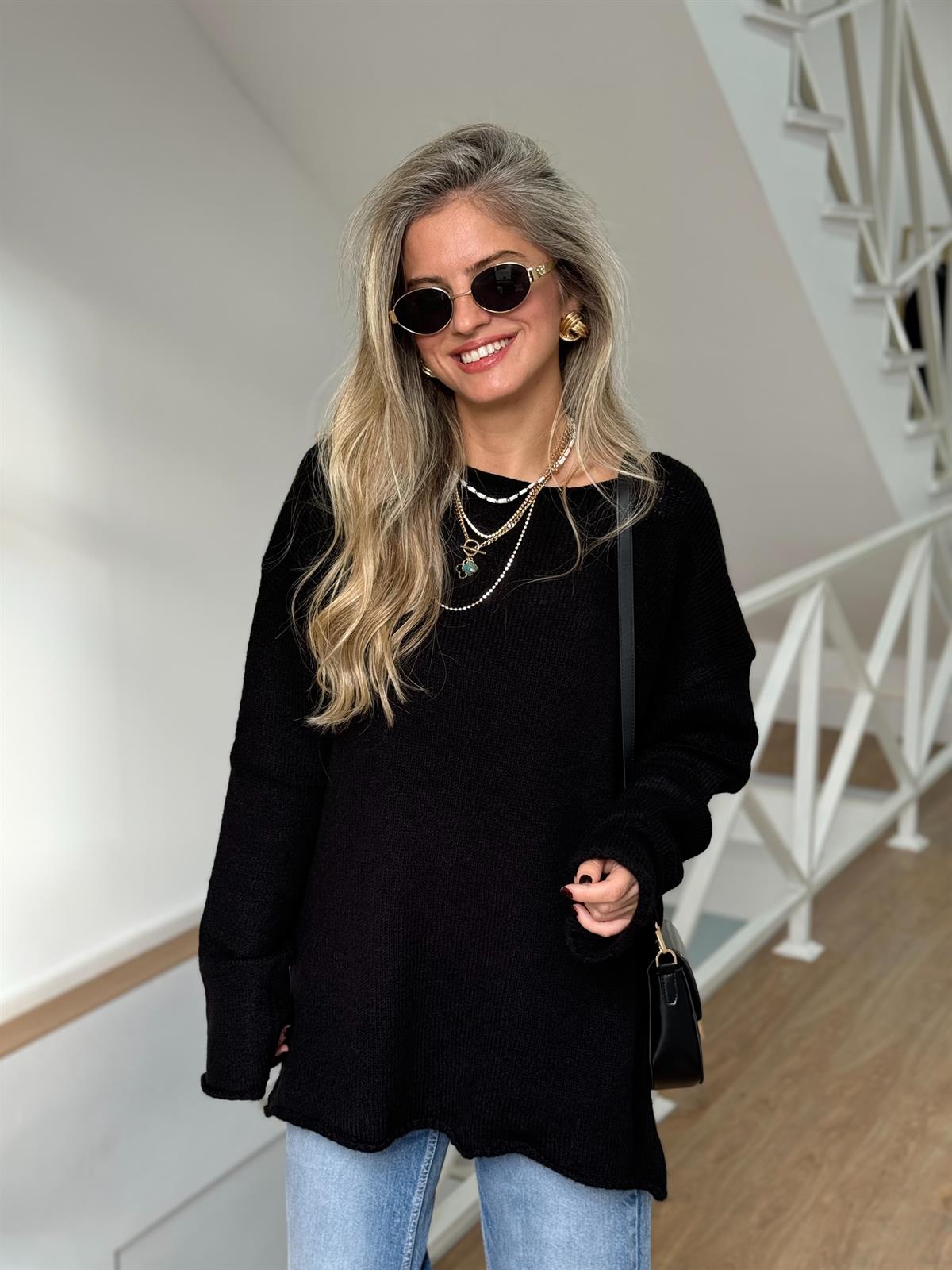 Orijinal Marka Salaş Kazak - Siyah 