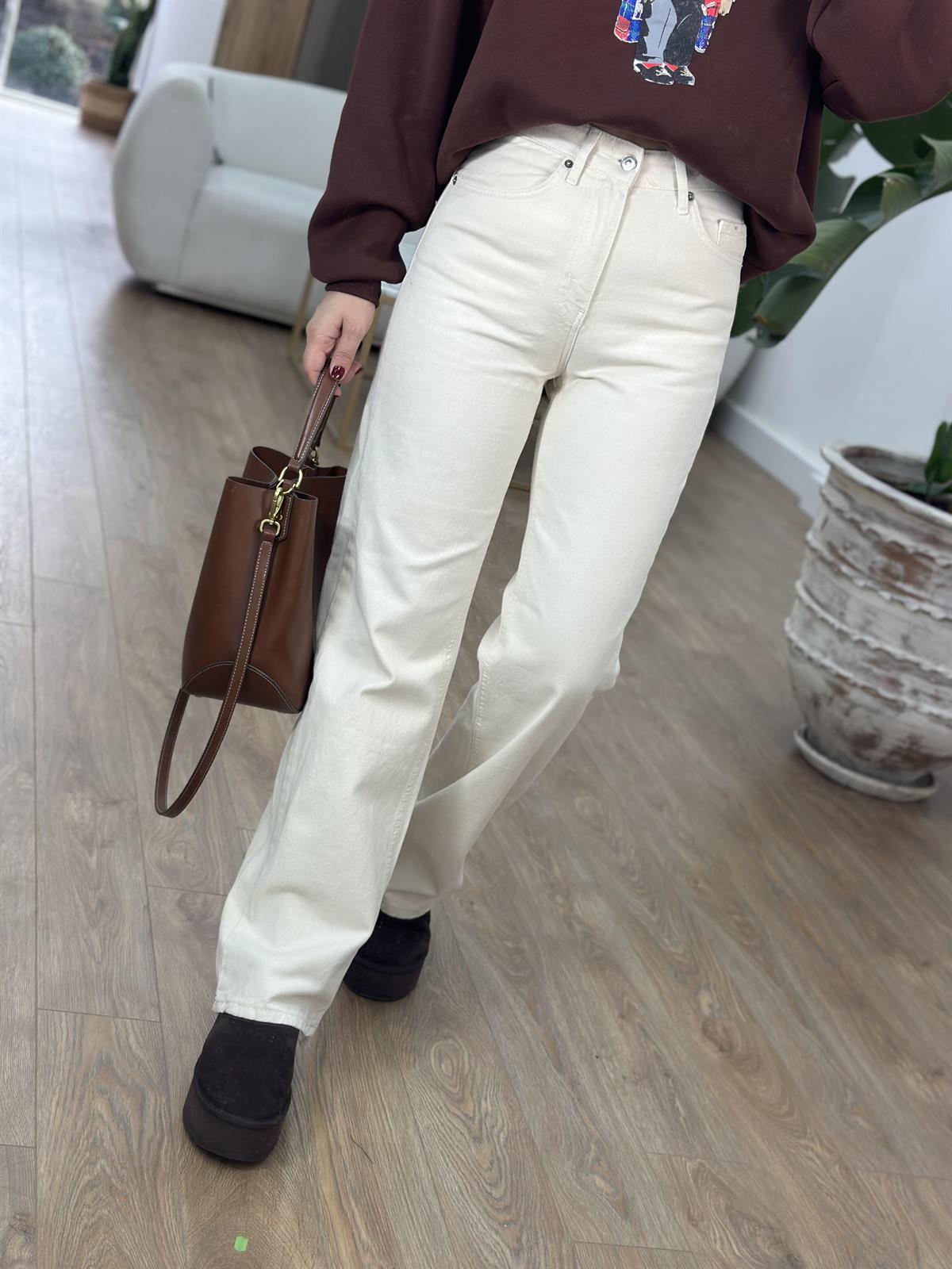 Orijinal Marka Straight Jean - Ekru