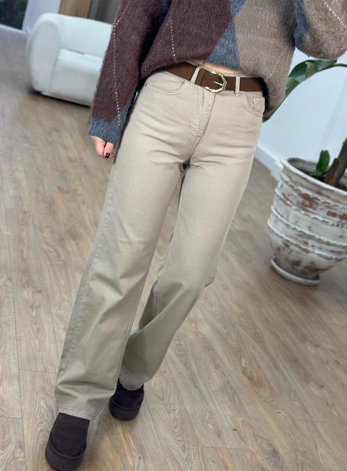 Orijinal Marka Straight  Jean - Vizon