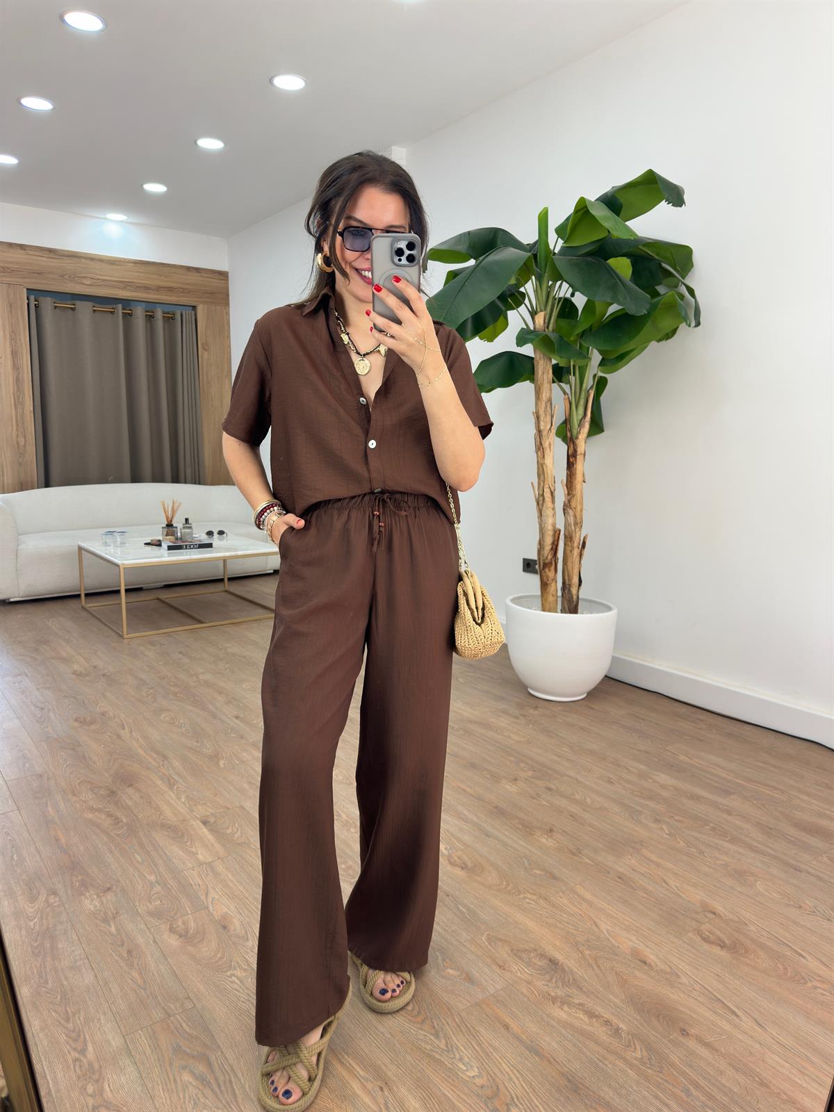 Orijinal Marka Tensel Tiril Takım - Kahverengi