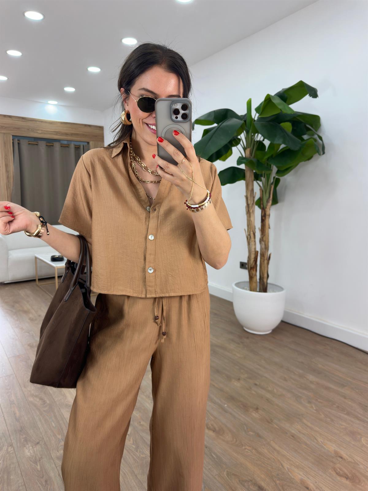 Orijinal Marka Tensel Tiril Takım - Kahverengi