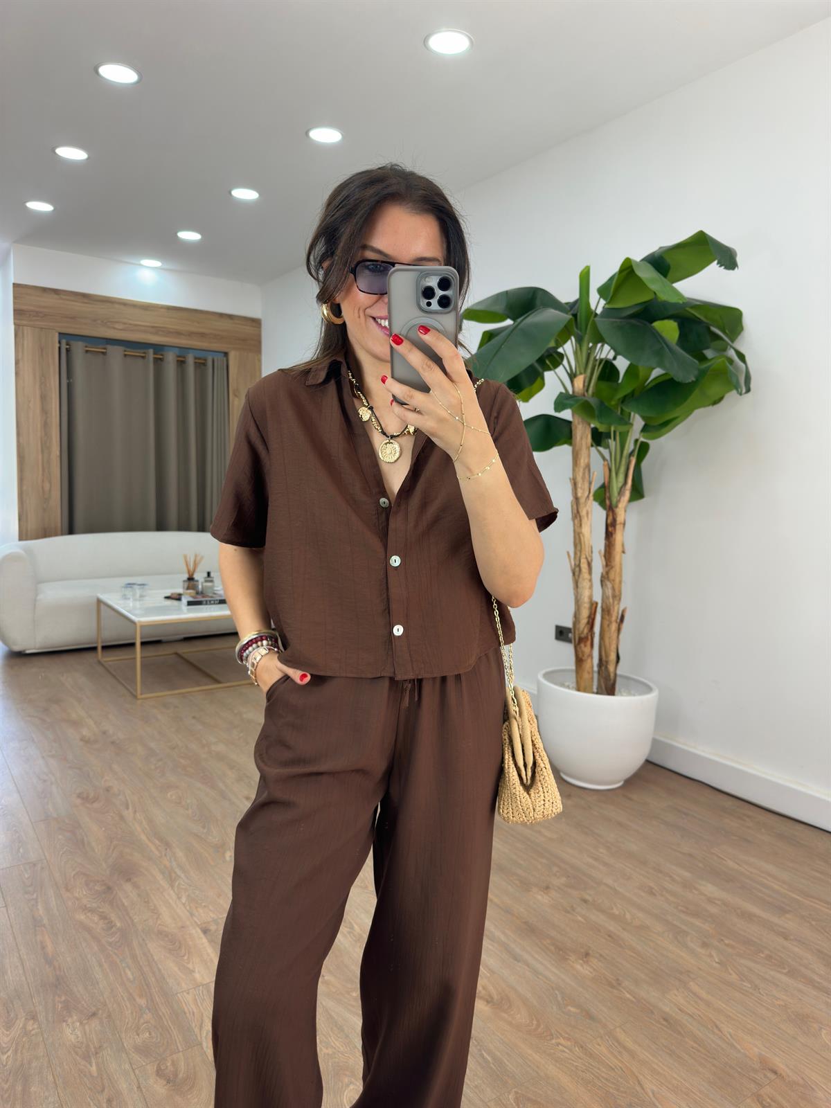 Orijinal Marka Tensel Tiril Takım - Kahverengi