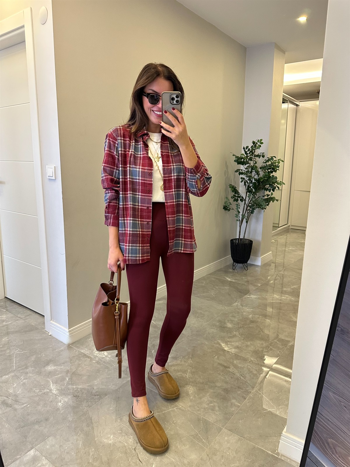 Orijinal Marka Toparlayıcı Tayt - Bordo