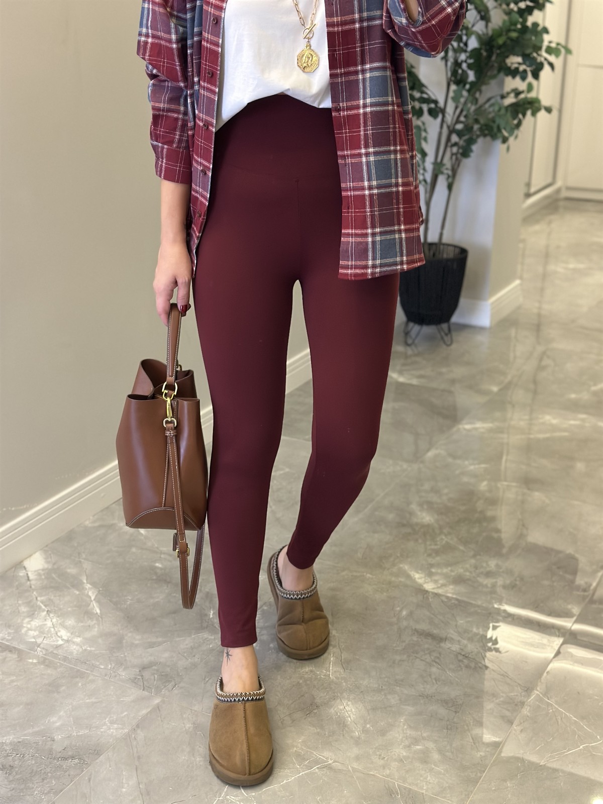 Orijinal Marka Toparlayıcı Tayt - Bordo